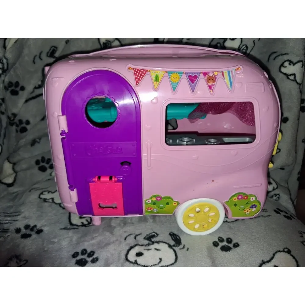 Barbie Pink Chelsea Camper Set With Doll, Racecar, And Accessories